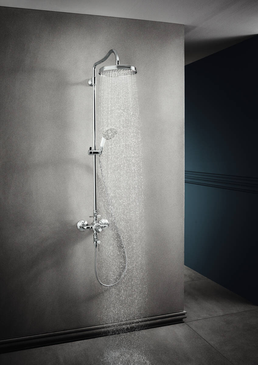 Душевая стойка Hansgrohe AXOR Montreux с верхним душем 16572000 схема 3