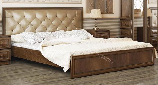 Кровать двуспальная 06.02 - 03 Габриэлла (1600) без ортопедического осн., Дуб кальяри/Дуб кальяри патина