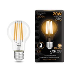 Лампа Светодиодная Gauss 102902120_GAUSS А60 20W 1800lm 2700К Е27 / Дивинаре