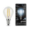 Лампа Светодиодная Шар Gauss 105801207_GAUSS 7W 580lm 4100К Е14 / Дивинаре