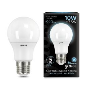 Лампа Светодиодная Gauss 102502110_GAUSS A60 10W 920lm 4100K E27 / Дивинаре