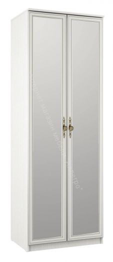 Шкаф для одежды 06.14 Габриэлла с 2-мя зеркалами (800), Вудлайн кремовый/Сандал белый/патина