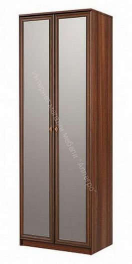 Шкаф для одежды 06.14 Габриэлла с 2-мя зеркалами (800), Дуб кальяри/ПВХ Дуб коньяк/патина