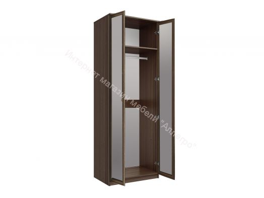 Шкаф для одежды 06.14 Габриэлла с 2-мя зеркалами (800), Дуб кальяри/ПВХ Дуб коньяк/патина