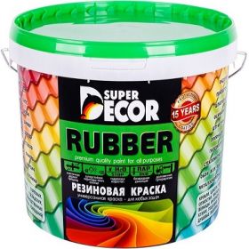 Резиновая Краска Super Decor Rubber 3кг для Кровли, Оцинковки, Металлоконструкций, Цоколей, Фасадов из Дерева и Минеральных Поверхностей, Бассейнов / Супер Декор Руббер