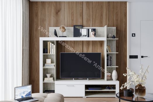 Стенка "Васанта" Дуб крафт белый/Софт вайт