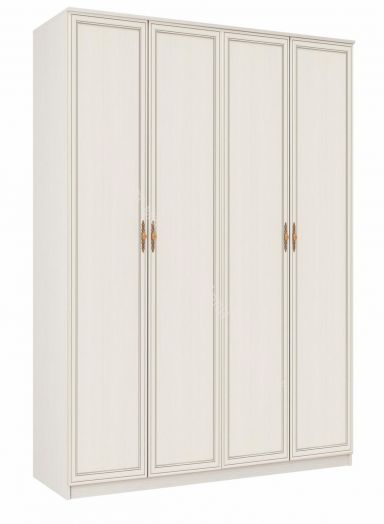 Шкаф для одежды 06.39 Габриэлла, четырёхдверный, Вудлайн кремовый/Сандал белый/патина