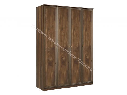 Шкаф для одежды 06.39 Габриэлла, четырёхдверный, Дуб кальяри/дуб коньяк/дуб кальяри патина