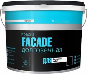 Краска Фасадная Alpa Element Facade 9л Белая, Долговечная, Латексная / Альпа Элемент.