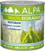 Экоэмаль без Запаза Alpa Ecolaque 0.5л Матовая, Супербелая, Экологичная для Внутренних и Наружных Работ / Альпа.