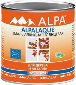 Эмаль для Дерева и Металла Alpa Alpalaque 2.5л Полуматовая, Алкидная, Белая / Альпа.