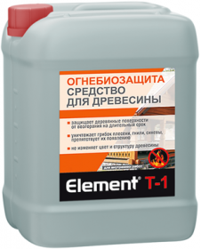 Огнебиозащита для Древесины Alpa Element T-1 4л Бесцветная для Внутренних и Наружных Работ.