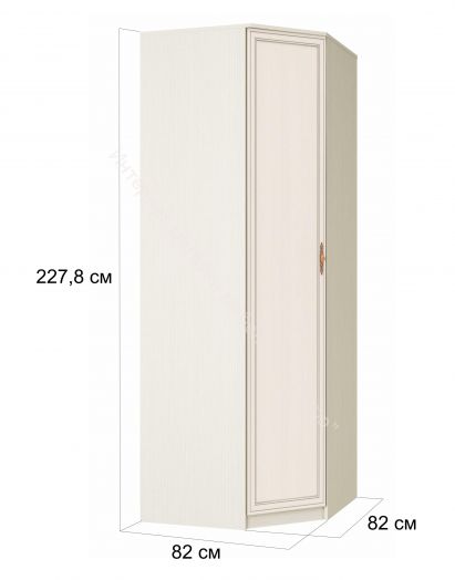 Шкаф угловой 06.23 Габриэлла, Вудлайн кремовый/Сандал белый/патина