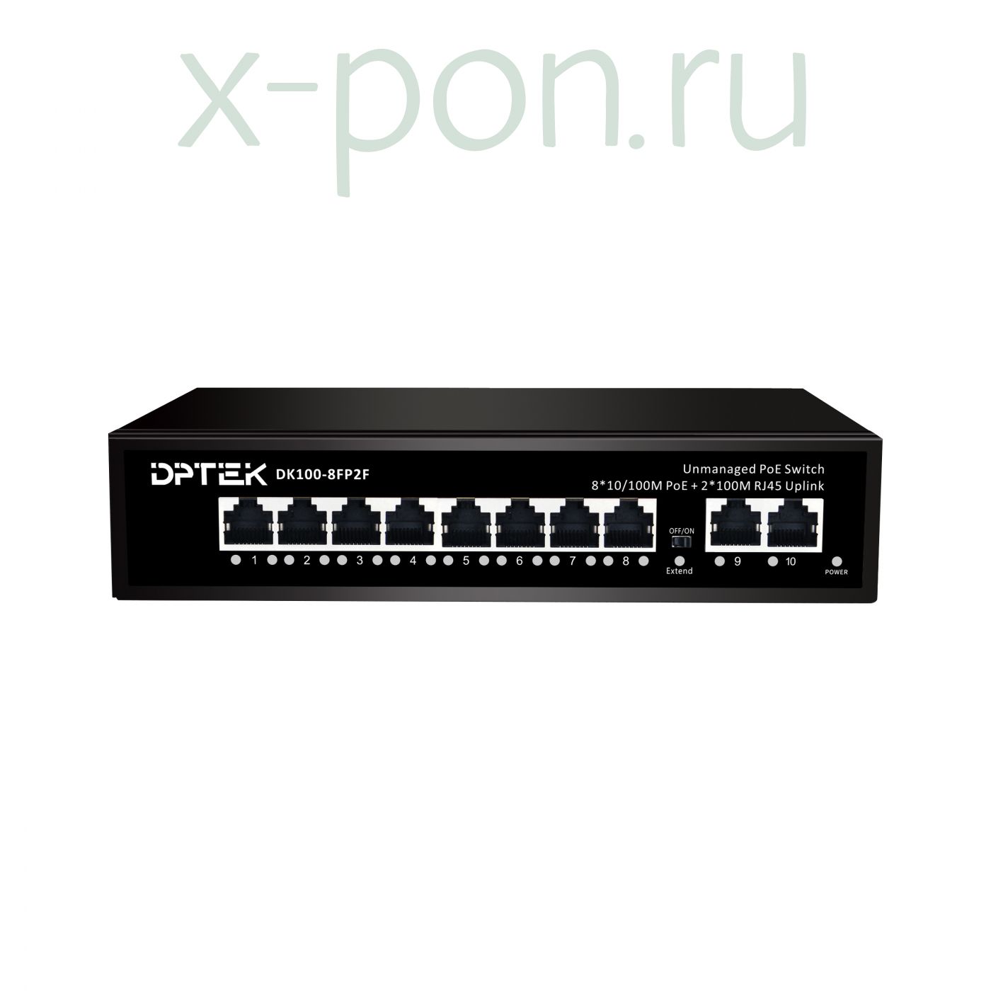 Коммутатор Dptek DK100-8FP2F 8POE 100мб + 2uplink