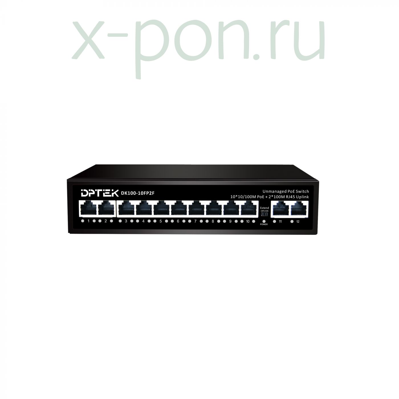 Коммутатор Dptek DK100-10FP2F 10POE 100мб + 2uplink