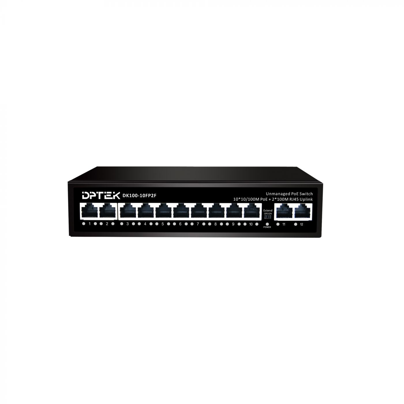 Коммутатор Dptek DK100-10FP2F 10POE 100мб + 2uplink