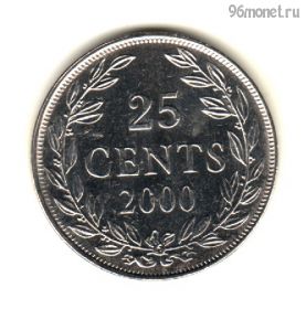 Либерия 25 центов 2000