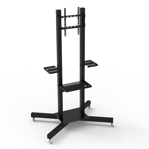 Мобильная стойка для интерактивной панели с полками