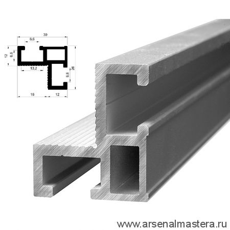 Новинка! Профиль шина анодированная 30 х 26 мм 1500 мм WOODWORK TR30.150