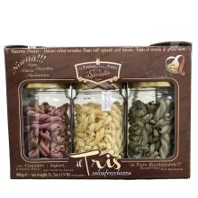 Набор пасты подарочный Триколор La Fabbrica Della Pasta 3 ёмкости в картонном боксе - 750 г (Италия)