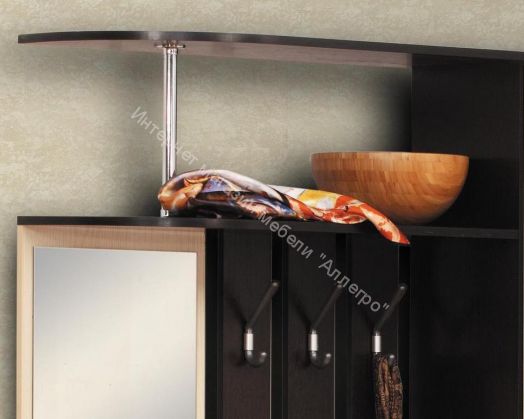 Шкаф комбинированный (прихожая) "Кармен-7" с зеркалом, Венге / Вудлайн кремовый