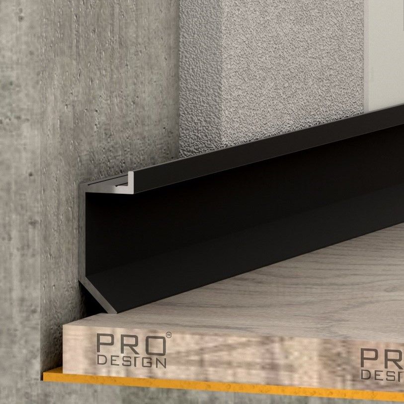 Теневой плинтус Pro Design Slim 723 чёрный муар