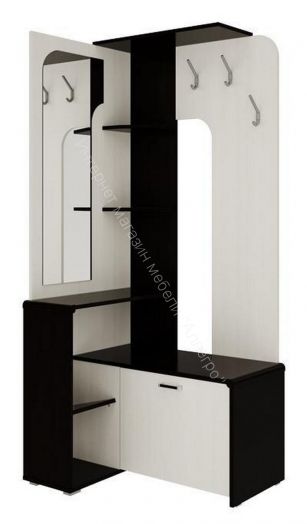 Вешалка (прихожая) Антре угловая с зеркалом, Венге/Вудлайн кремовый