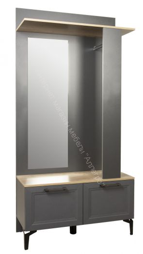 Шкаф для прихожей Кармен-2 (с зеркалом), Диамант серый/Дуб каньон
