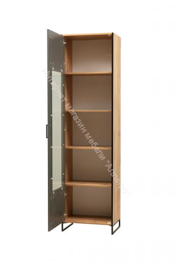 Шкаф-витрина 46.01 Доната, Дуб вотан/Диамант серый