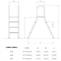 Лестница Hayward EEP5HF для наземных бассейнов 5cт ABS AISI-304