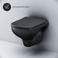 Подвесной безободковый унитаз AM.PM X-Joy S C85A1700MBSC FlashClean с сиденьем микролифт черный матовый схема 4