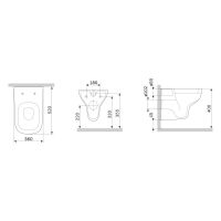 Подвесной безободковый унитаз AM.PM X-Joy S C85A1700MBSC FlashClean с сиденьем микролифт черный матовый схема 2