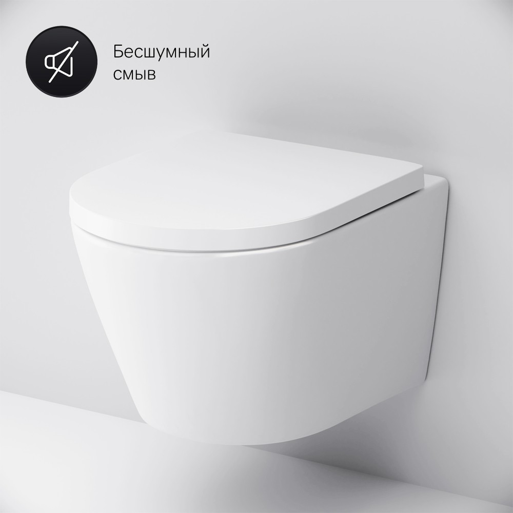 Безободковый подвесной унитаз AM.PM Sense C741701SC FlashClean с сиденьем микролифт схема 13