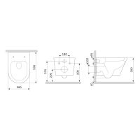 Безободковый подвесной унитаз AM.PM Sense C741701SC FlashClean с сиденьем микролифт схема 2