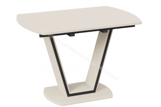 Стол обеденный «Дели» Тип 2 бежевый софт/Стекло матовое