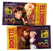 100 крон — Roxette. Швеция. Памятная банкнота. UNC Msh Oz