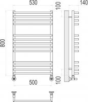 Водяной полотенцесушитель TERMINUS Берн П13 50х80 схема 3
