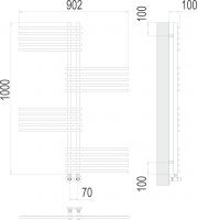 Водяной полотенцесушитель TERMINUS Европа П20 90,2х100 схема 3