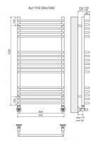 Полотенцесушитель водяной TERMINUS Арт П16 50х100 схема 3