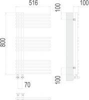 Водяной полотенцесушитель TERMINUS Астра П15 51,6х80 схема 3