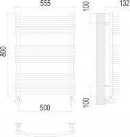 Водяной полотенцесушитель TERMINUS Марио П16 50х80 схема 3