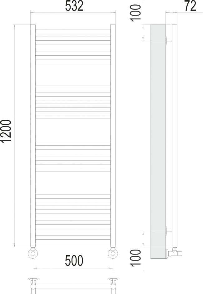 Полотенцесушитель водяной TERMINUS Аврора П22 50х120 ФОТО