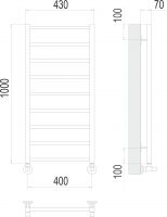Полотенцесушитель водяной TERMINUS Контур П9 40х100 схема 3