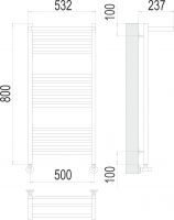 Полотенцесушитель водяной TERMINUS Аврора с полкой П16 50х80 схема 3
