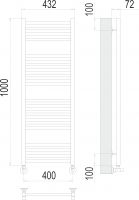 Полотенцесушитель водяной TERMINUS Аврора П20 40х100 схема 3