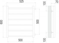 Водяной полотенцесушитель TERMINUS Вега П6 52,5х60 с боковым подключением схема 3