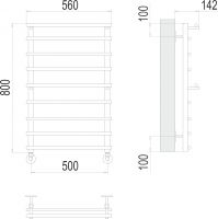 Водяной полотенцесушитель TERMINUS Вента П8 50х80 схема 4