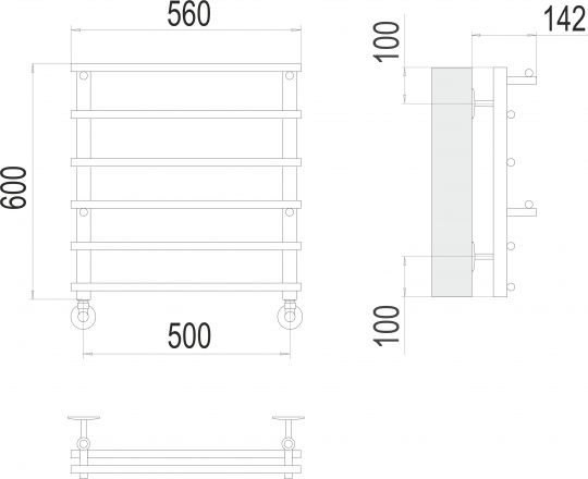 Водяной полотенцесушитель TERMINUS Вента П6 50х60 схема 3