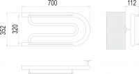 Полотенцесушитель водяной с боковым подключением TERMINUS Фокстрот 70х35,2 схема 3