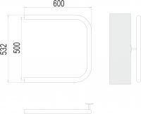 Водяной полотенцесушитель TERMINUS П-образный 60х53,2 с боковым подключением схема 3